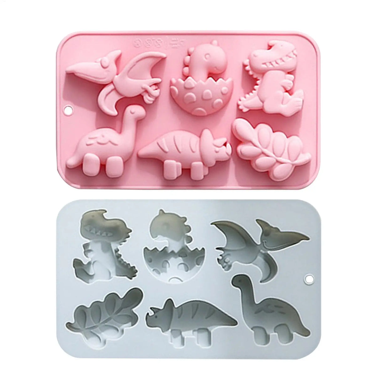 6-Cavity Dinosaur Silicone Mold – Chocolate, Candy & Cake Silicone Baking Mold PLUSH