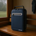 Leather Golf Shoe Bag | Upright Travel Shoe Organizer Case Golf Shoe Bag PLUSH Blue