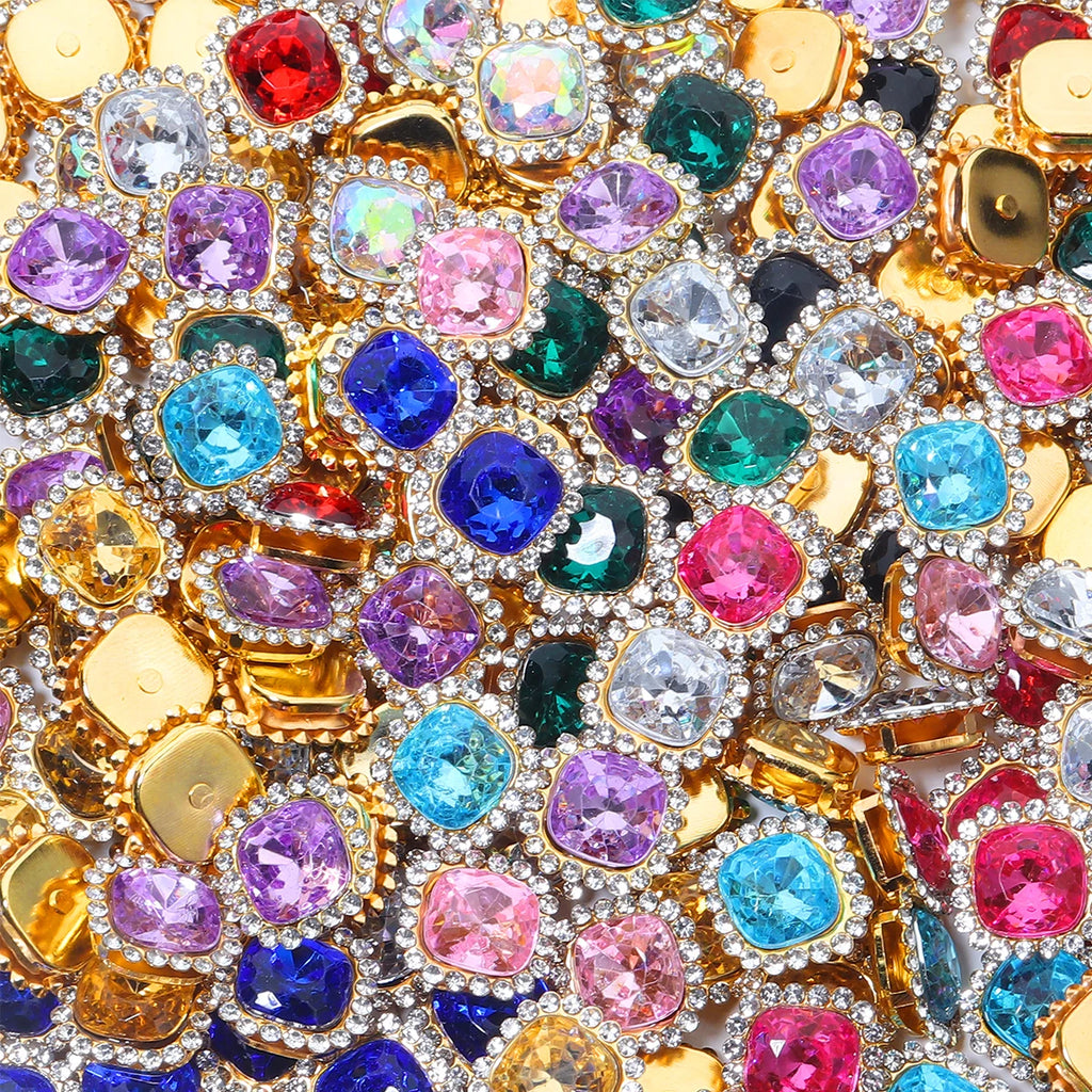 20pcs Square Sunflower Sew-On Acrylic Rhinestones – DIY Crafts Sew-On Rhinestones PLUSH