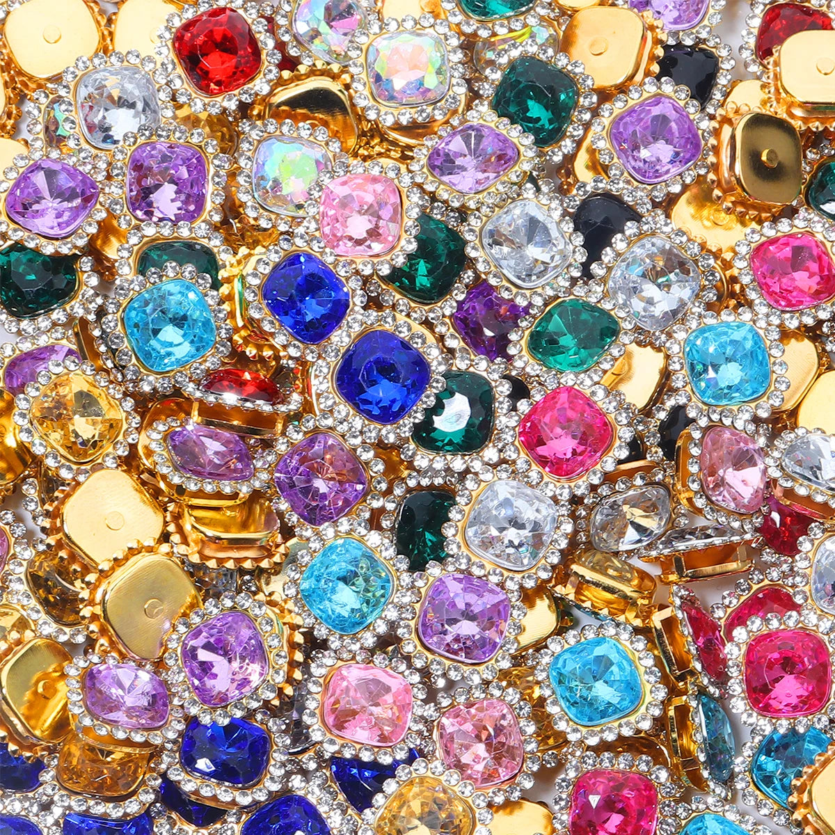 20pcs Square Sunflower Sew-On Acrylic Rhinestones – DIY Crafts Sew-On Rhinestones PLUSH