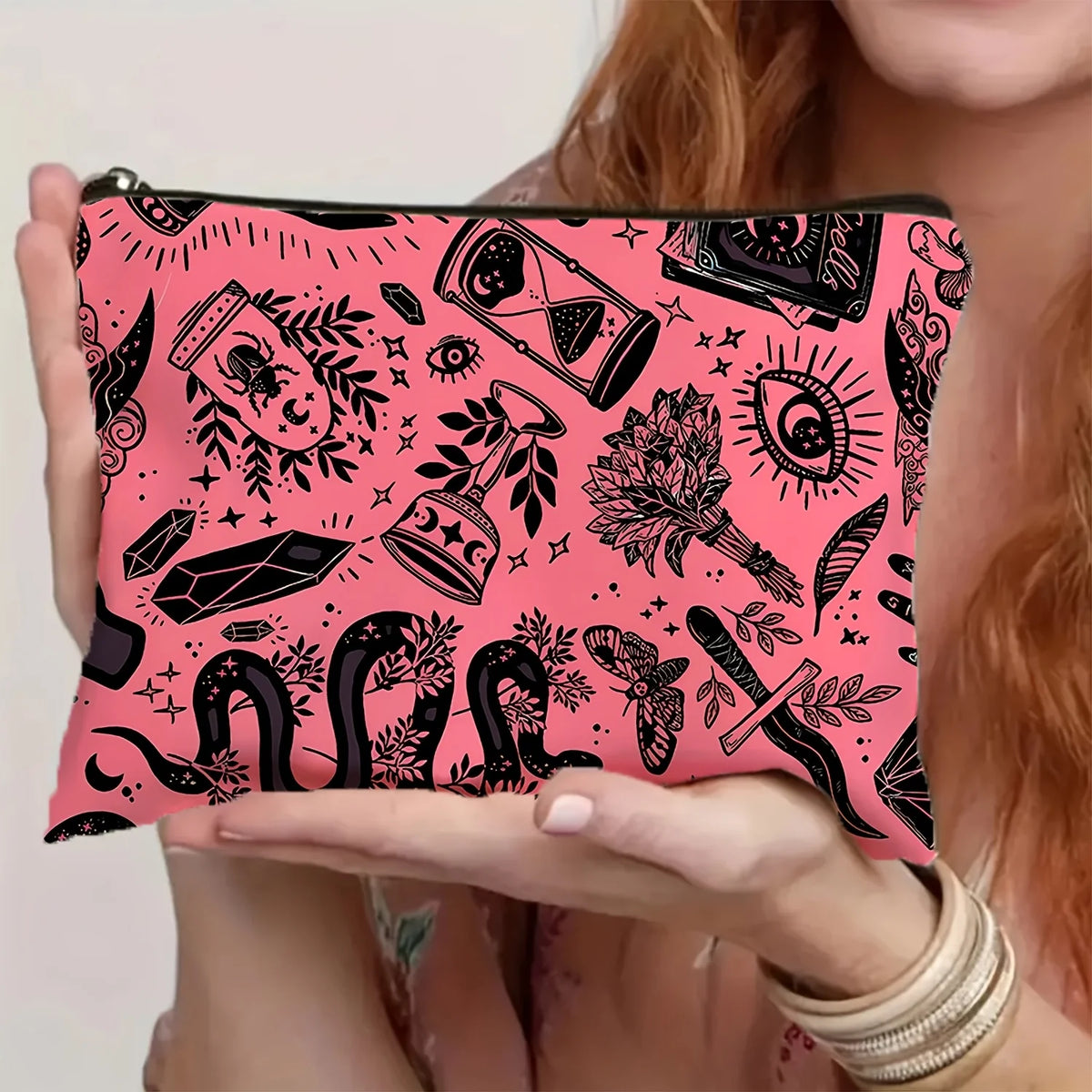Halloween Makeup Bag – Zipper Pouch & Travel Jewelry Organizer Makeup Zipper Bag PLUSH
