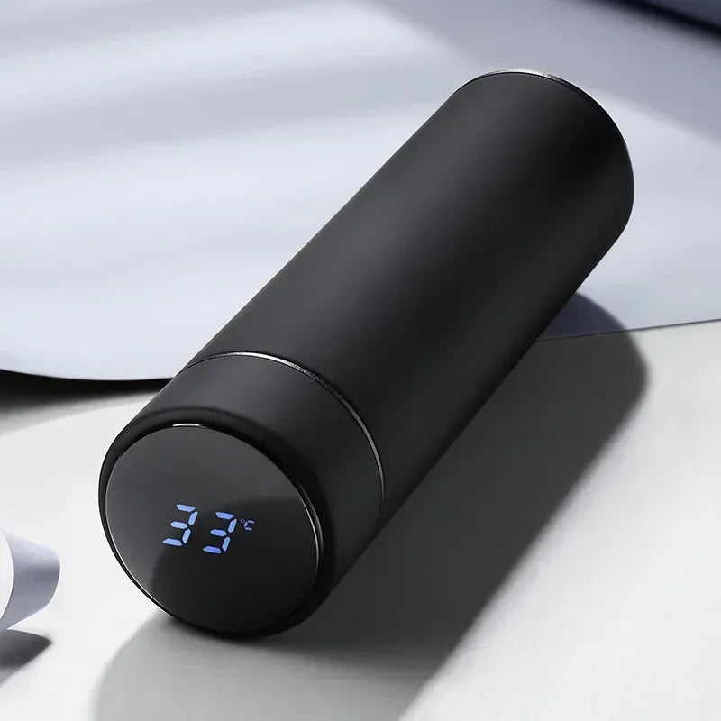 Smart Temp Display Thermal Mug – 500ml Stainless Steel Thermos Insulated Thermal Mug PLUSH Black 500ml