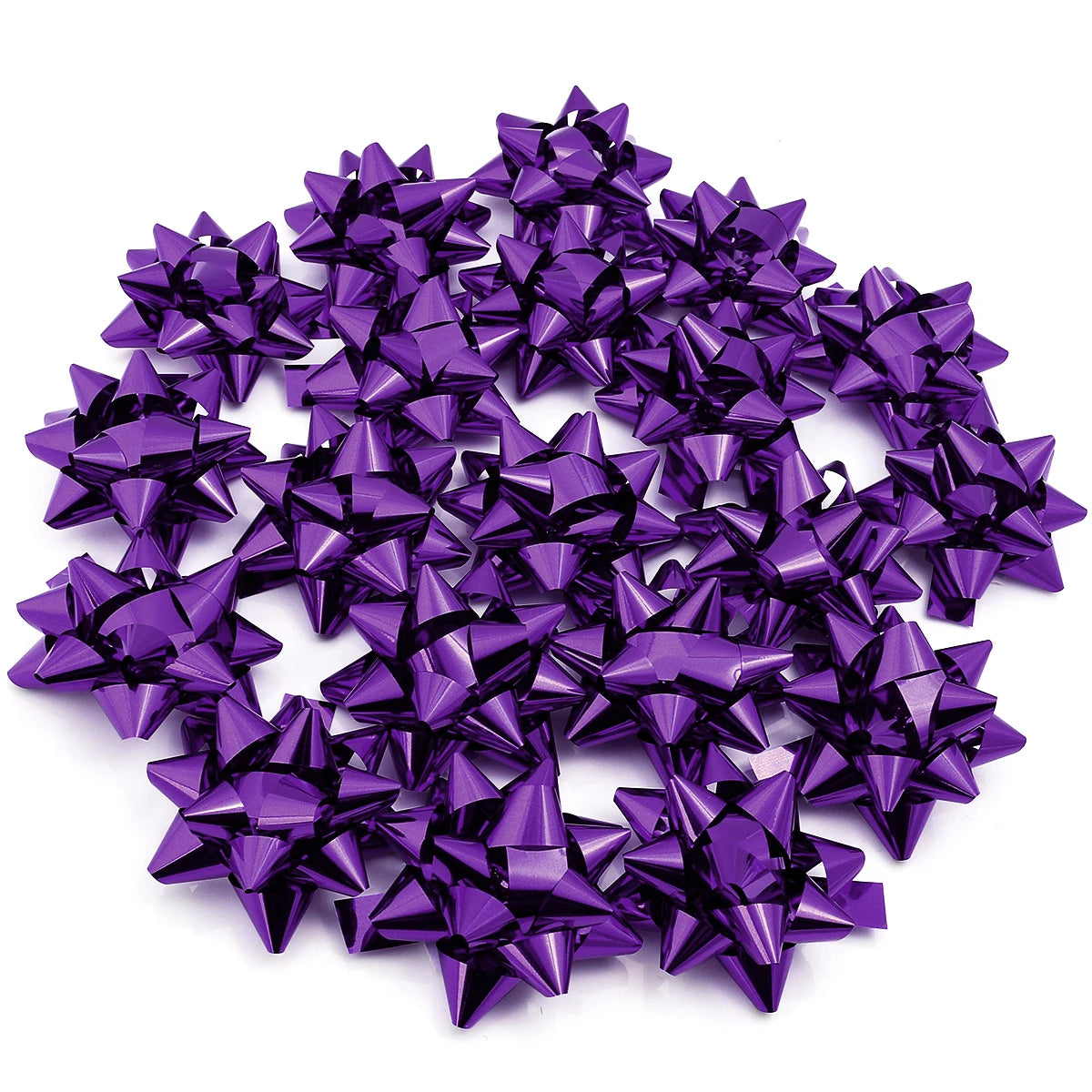 Self-Adhesive 3D Star Bows for Gift Wrapping & Decoration Decorative Gift Bows PLUSH purple 60mm x 20pcs