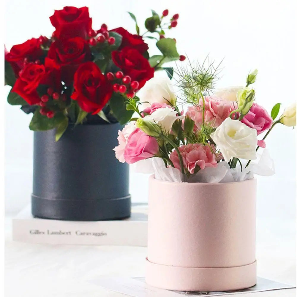 Round Floral Bouquet Gift Box – Flower Hug Bucket Packaging Flower Gift Box PLUSH