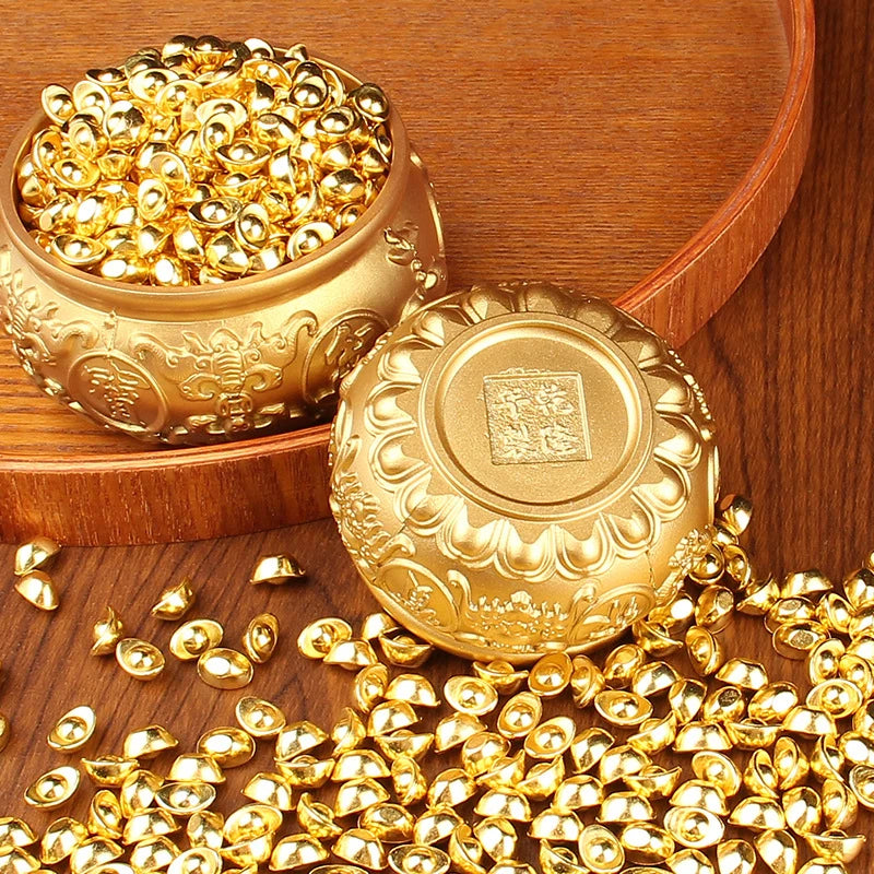 Brass Cornucopia Treasure Bowl Ornament – Good Luck Home Decor Desktop Home Ornament PLUSH