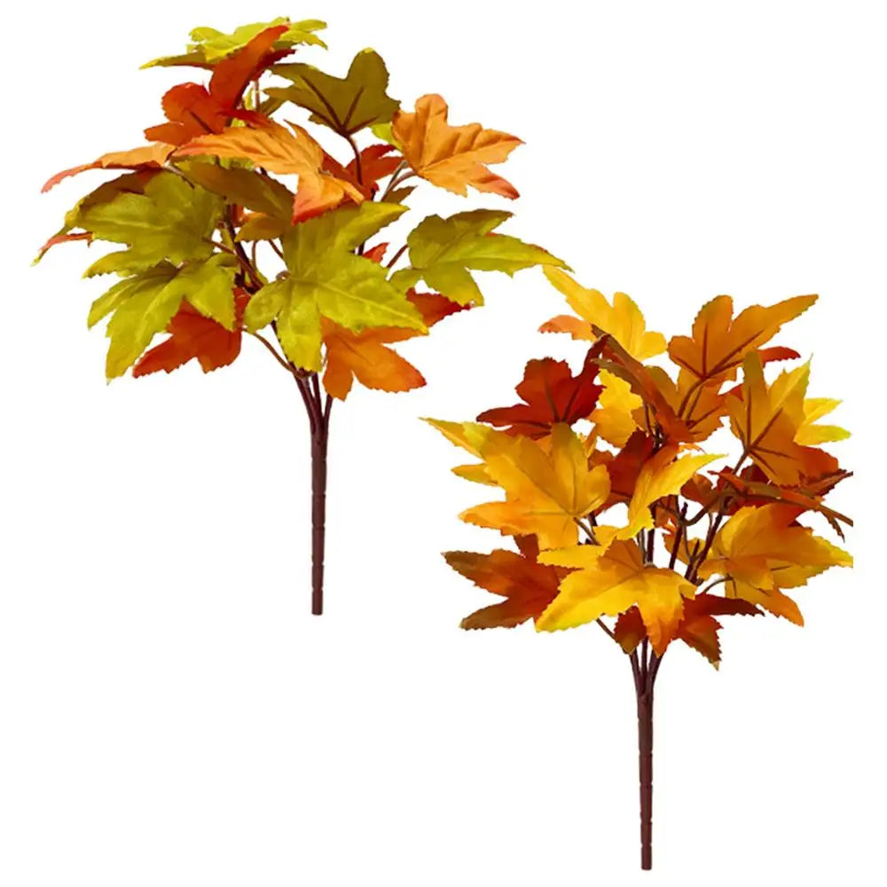 2pcs Artificial Maple Leaf Branches – Autumn Home Decor Artificial Leaf Branch PLUSH 2Pcs