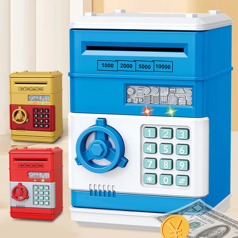 Kids ATM Piggy Bank – Password Lock Automatic Coin Money Safe Kids Coin Bank PLUSH