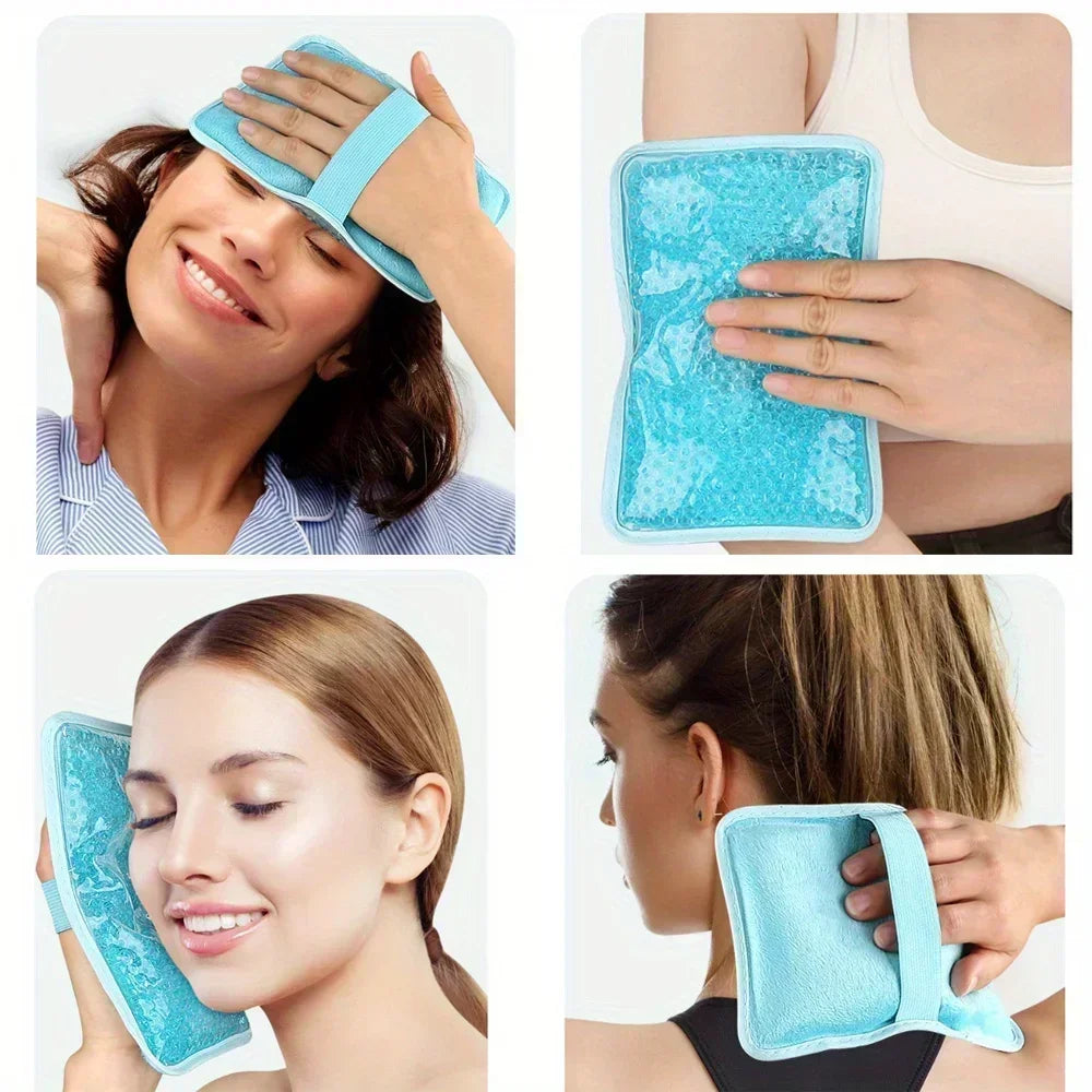 Hot & Cold Gel Compress Pack with Strap | Sleep Eye Mask Gel Compress Pack PLUSH