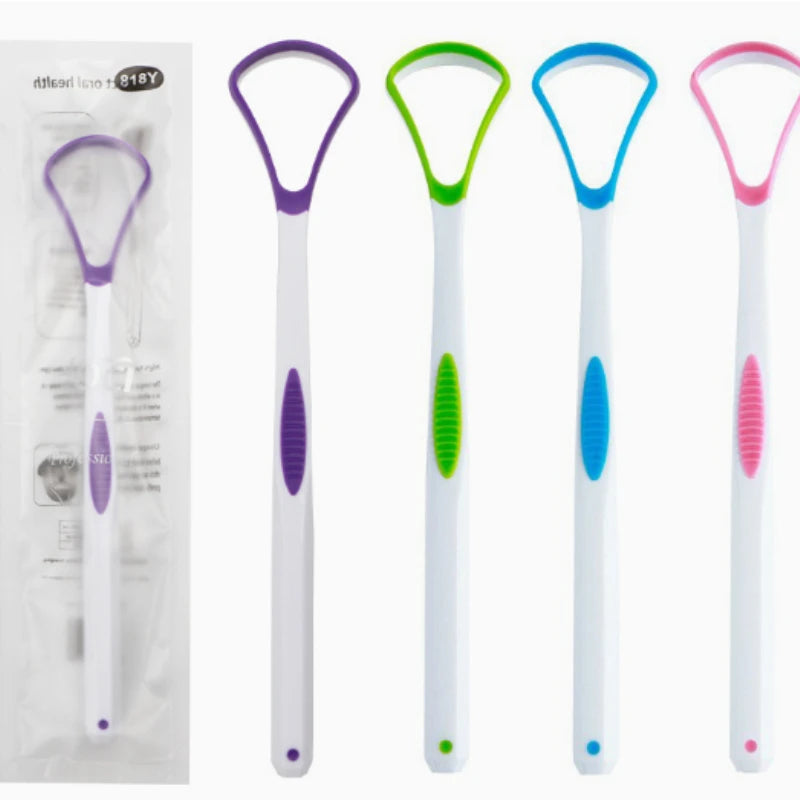 Silicone Tongue Scraper & Brush – Fresh Breath Oral Care Tongue Scraper PLUSH 00 Random color 1Pc