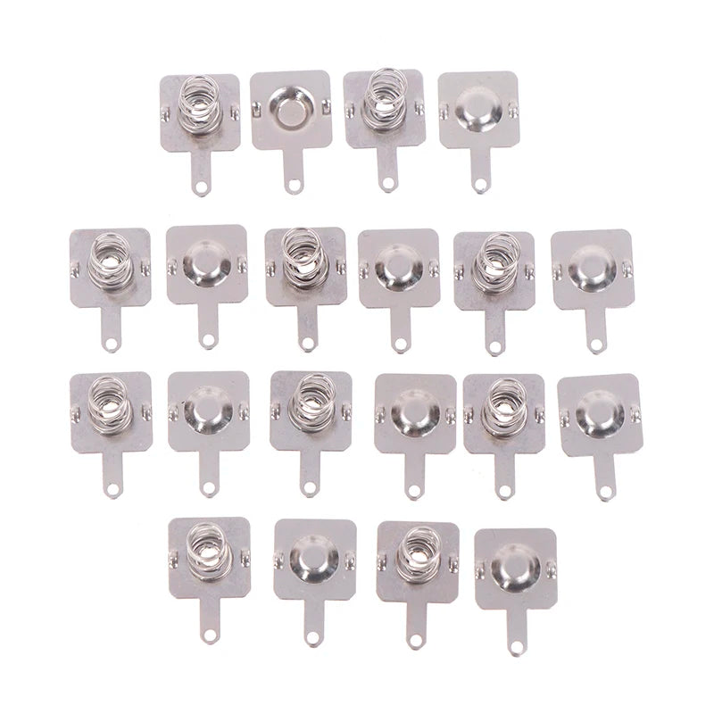 5-Set AA Battery Spring & Contact Plate Replacements – Silver Battery Contact Parts PLUSH