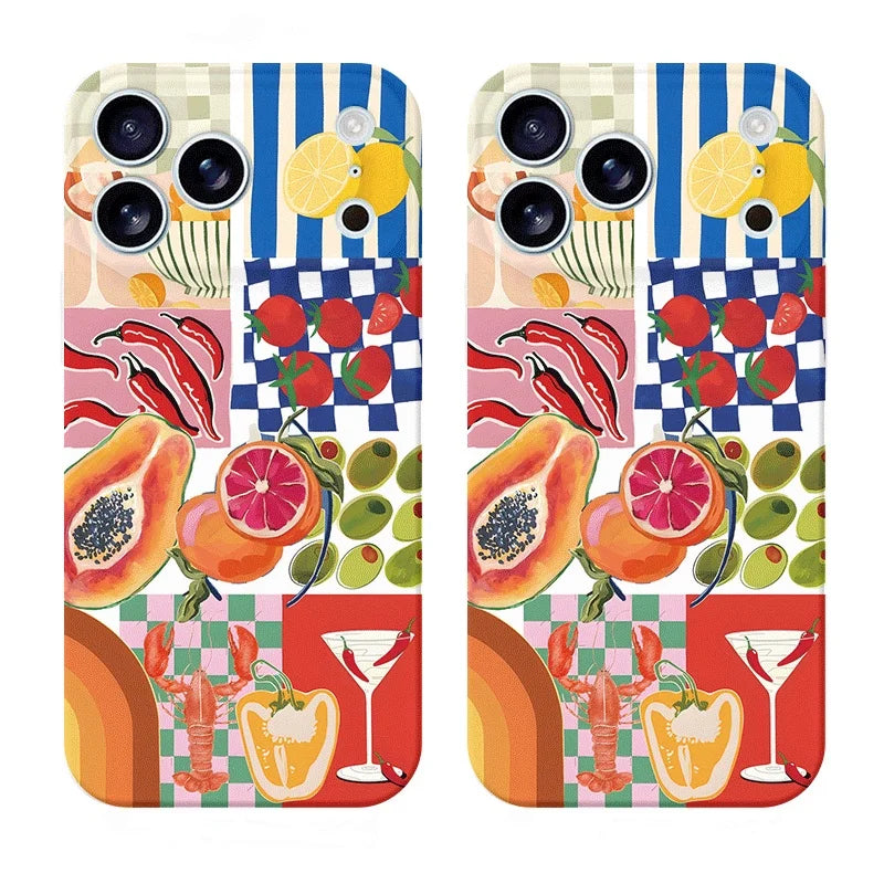 Tropical Fruit iPhone Case – Shockproof Silicone Cover Silicone Phone Case PLUSH
