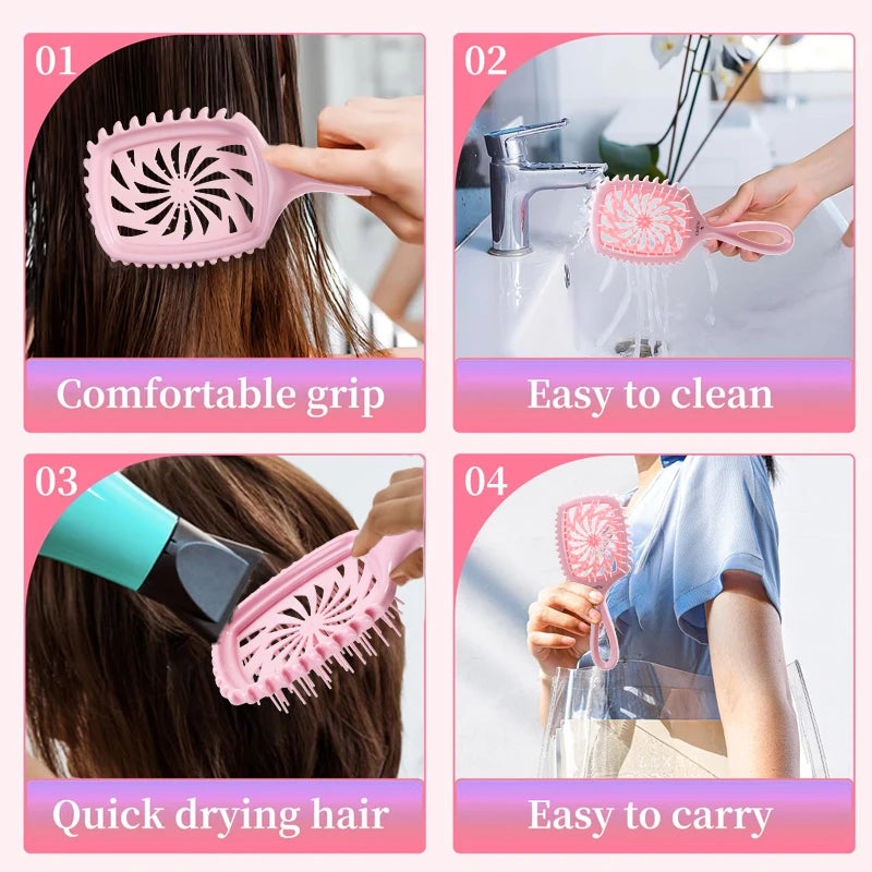 WANMEI Vented Detangling Hair Brush – Wet & Dry All Hair Types Detangling Hair Brush PLUSH