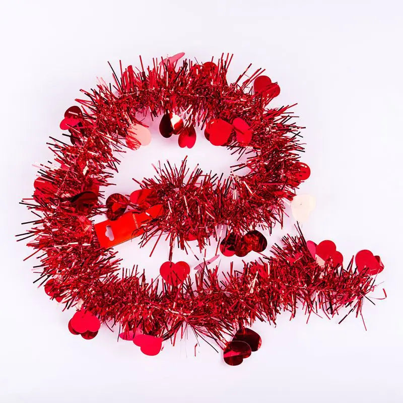Heart & Star Tinsel Garlands – Christmas & Party Decorations Tinsel Garland PLUSH