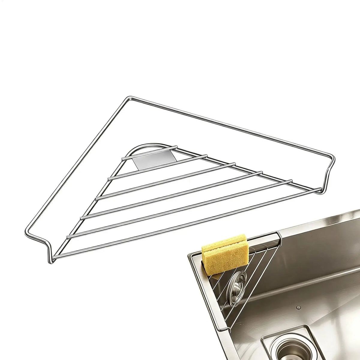 Triangle Corner Dish Drying Rack – Stainless Steel Sink Organizer Dish Drying Rack PLUSH