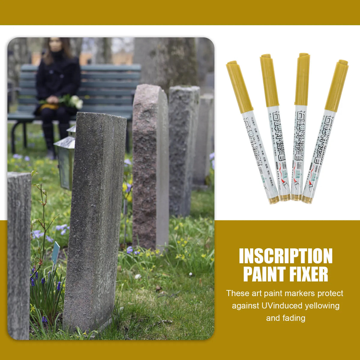 4-Pack Fine Tip Waterproof Stone Paint Markers – Oil Based Paint Markers PLUSH
