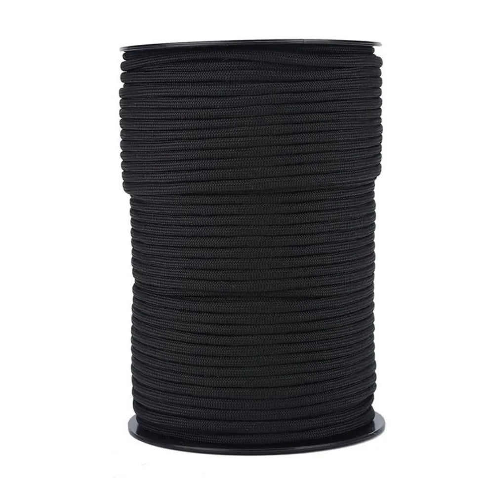 100M 550 Paracord 4mm 9-Core Survival Rope for Camping Survival Paracord Rope PLUSH Black