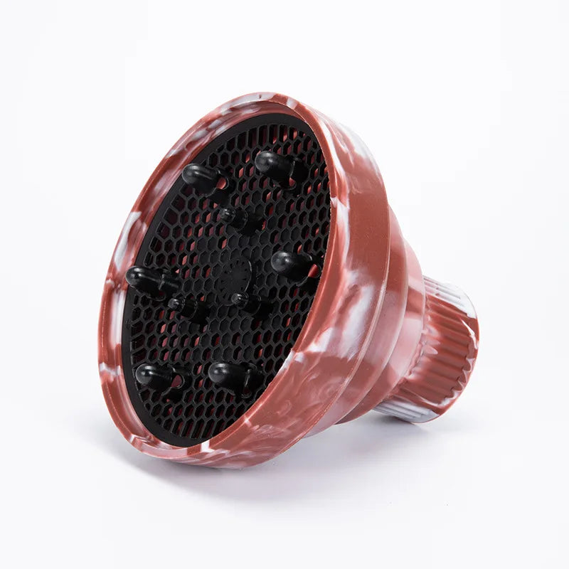 Retractable Silicone Hair Dryer Diffuser – Universal Attachment Hair Dryer Diffuser PLUSH Brown