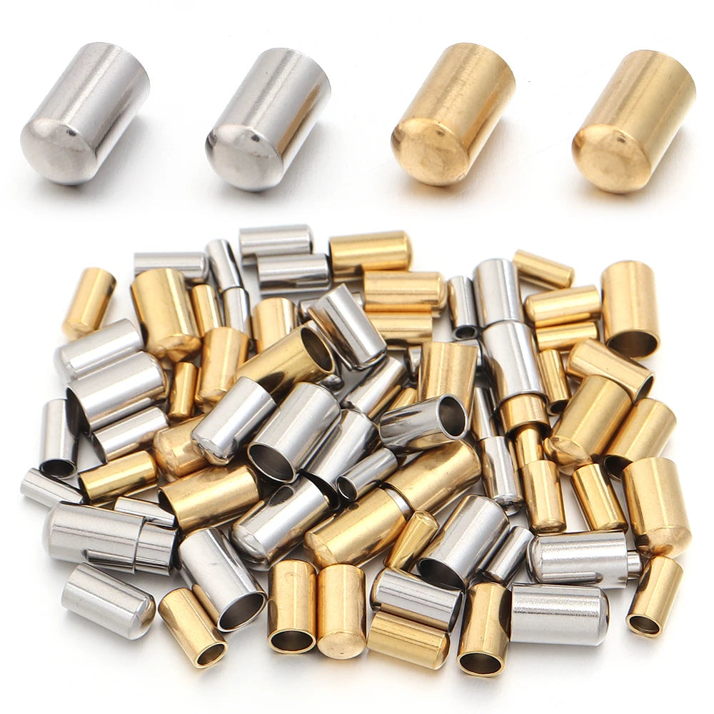 Stainless Steel Crimp Cord End Caps DIY Jewelry – 10/20pcs Jewelry Findings PLUSH