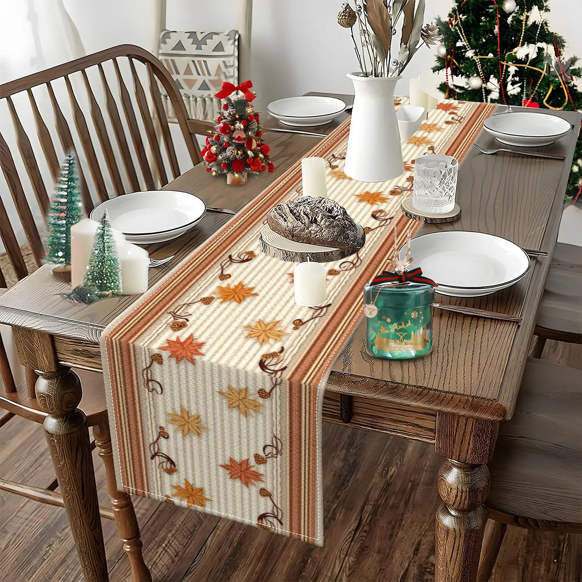 Autumn Maple Leaf Table Runner | Fall Harvest Table Décor Table Runner PLUSH