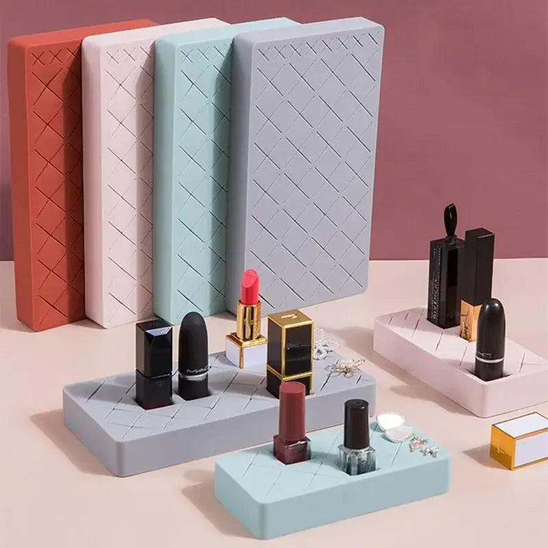 Silicone Lipstick & Makeup Brush Desktop Organizer Rack Makeup Organizer PLUSH