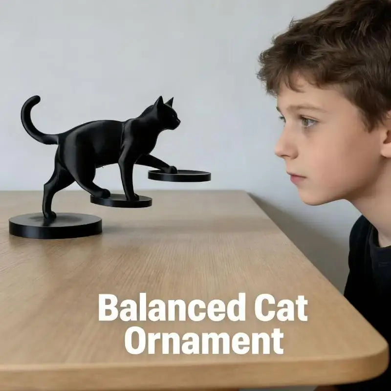 3D Printed Cat Sculpture – Modern Leaping Design Home Décor Cat Sculpture Ornament PLUSH