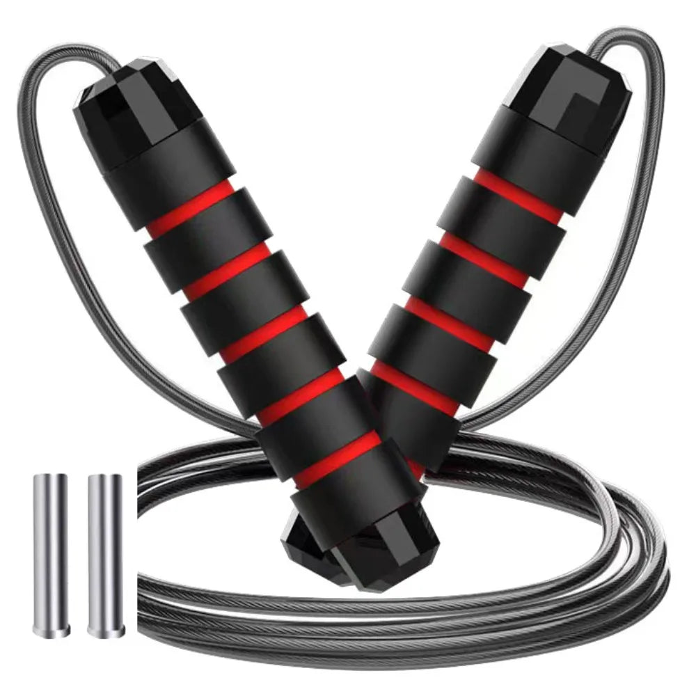 Adjustable Jump Rope – Foam Handles & Ball Bearing Speed Rope Speed Jump Rope PLUSH Red
