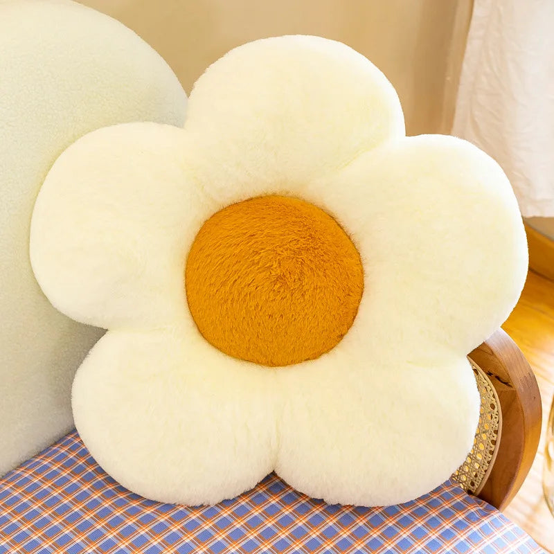Flower Shaped Plush Pillow – Soft Floral Decorative Cushion Decorative Pillow PLUSH White 35cm
