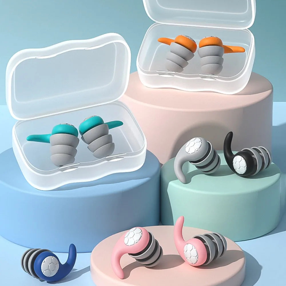Waterproof Silicone Earplugs – Three-Layer Noise Blocking Silicone Earplugs PLUSH