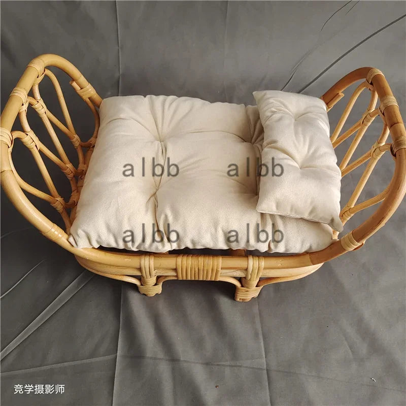 Handmade Vintage Bamboo Chair Newborn Photography Prop Newborn Photo Prop PLUSH Props and pillows
