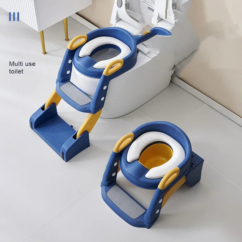 Foldable Kids Toilet Seat with Step Stool Ladder – Unisex Kids Potty Seat PLUSH