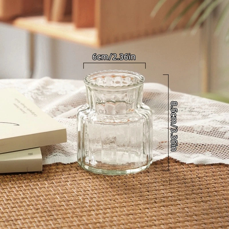 Handmade Carved Glass Vase – Gothic Hydroponic Planter Gift Decorative Glass Vase PLUSH Transparent-1