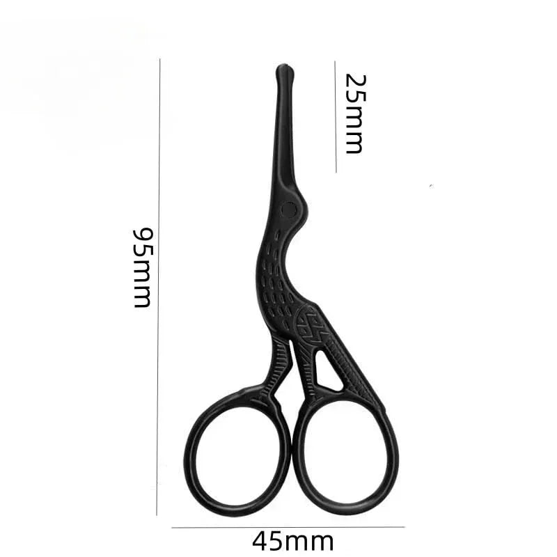 Round Tip Grooming Scissors – Nose, Eyebrow & Beard Trimmer Grooming Scissors PLUSH Black
