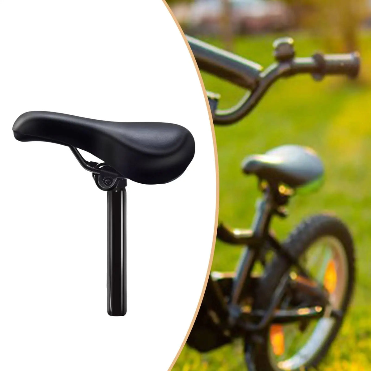 Ergonomic Bike Saddle & Seat Post Set – Easy Install, Unisex Bike Saddle Set PLUSH