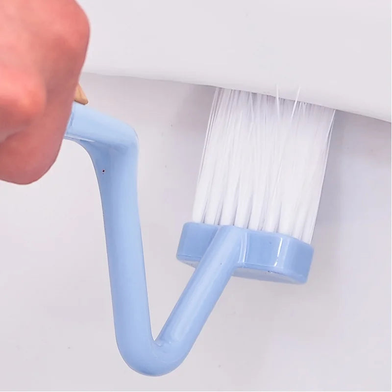 Blue V-Shaped Toilet Brush | S-Arc Design Deep Clean Toilet Cleaning Brush PLUSH