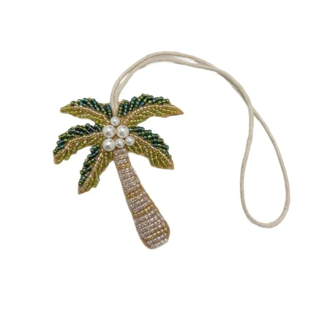 Resin Coconut Tree Keychain Crystal Rhinestone Bag Charm Gift Keychain Bag Charm PLUSH