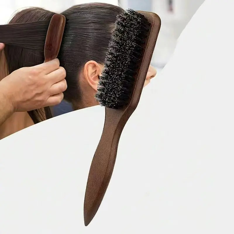 Boar Bristle Hair Brush – Unisex Wood Handle Styling Brush Boar Bristle Hair Brush PLUSH brown