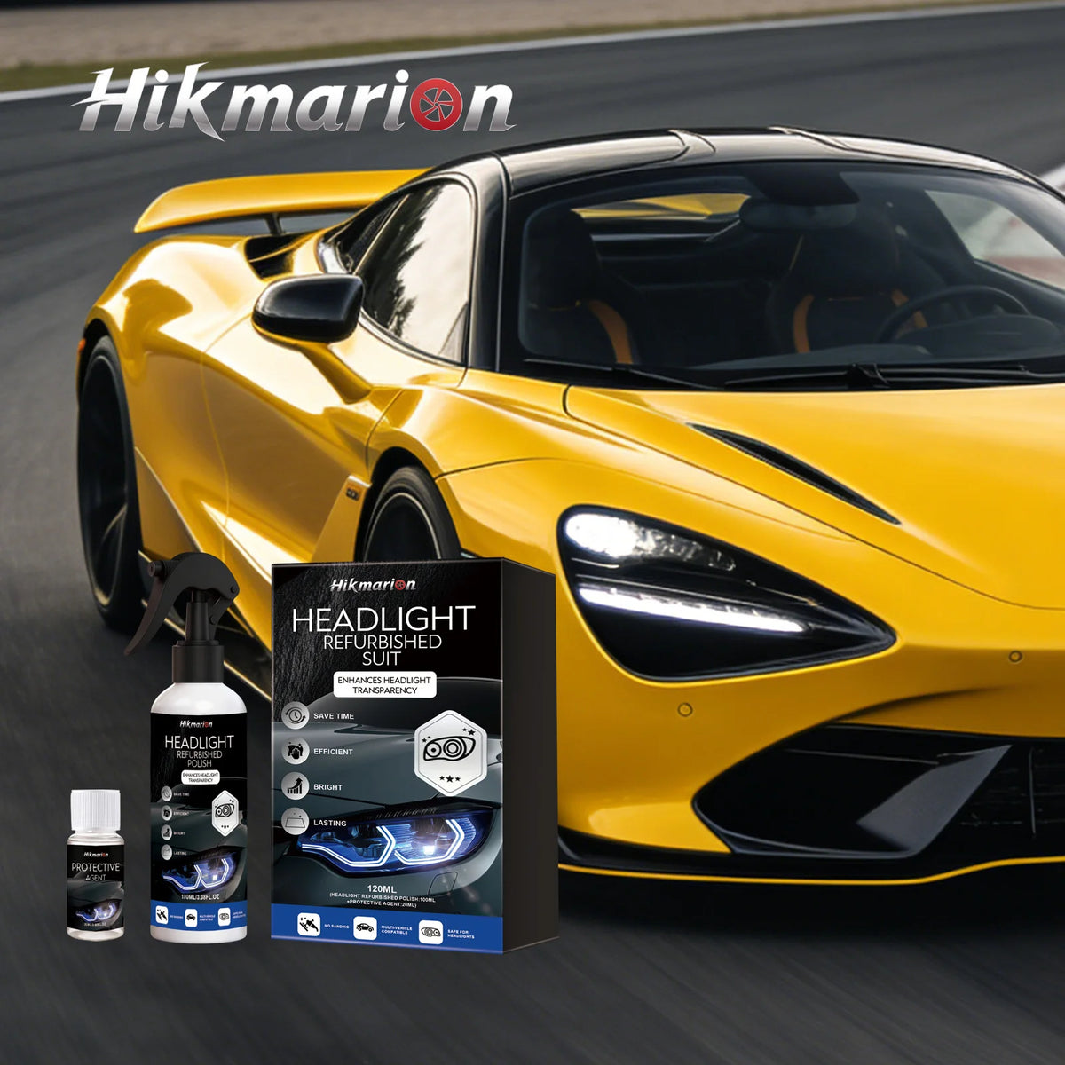 Hikmarion Headlight Restoration Kit – Polish & Lens Cleaner Headlight Restoration Kit PLUSH