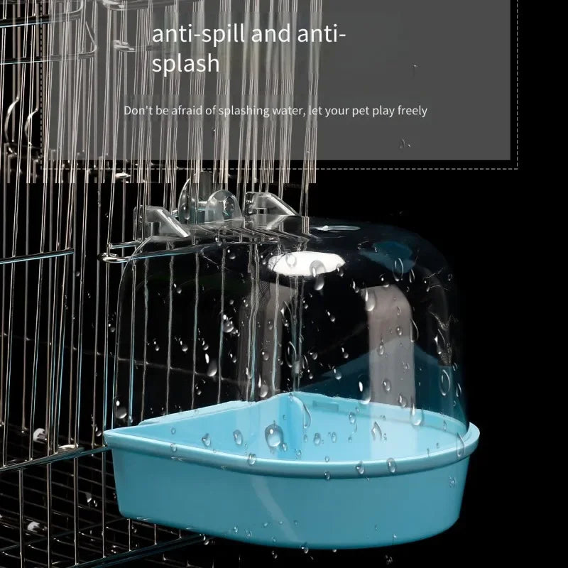 Bird Bath Box for Parakeets, Cockatiels & Lovebirds | Anti-Splash Bird Bath Box PLUSH