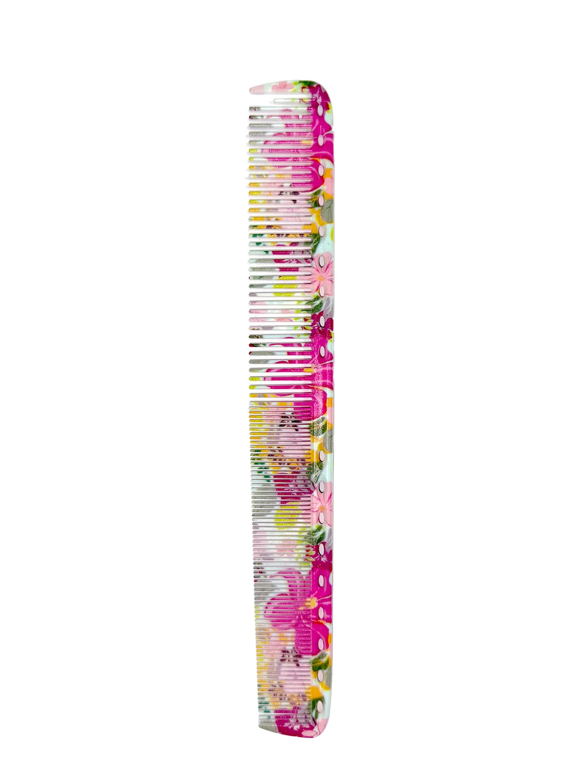 Wide & Fine Tooth Hair Combs – 13 Colors | Salon & Home Hair Styling Comb PLUSH Flower-C