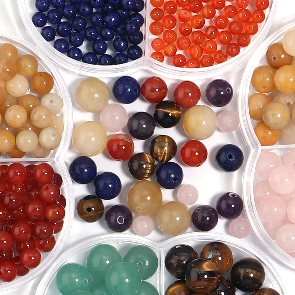 7 Chakra Natural Stone Agate Crystal Beads – DIY Jewelry Natural Stone Beads PLUSH
