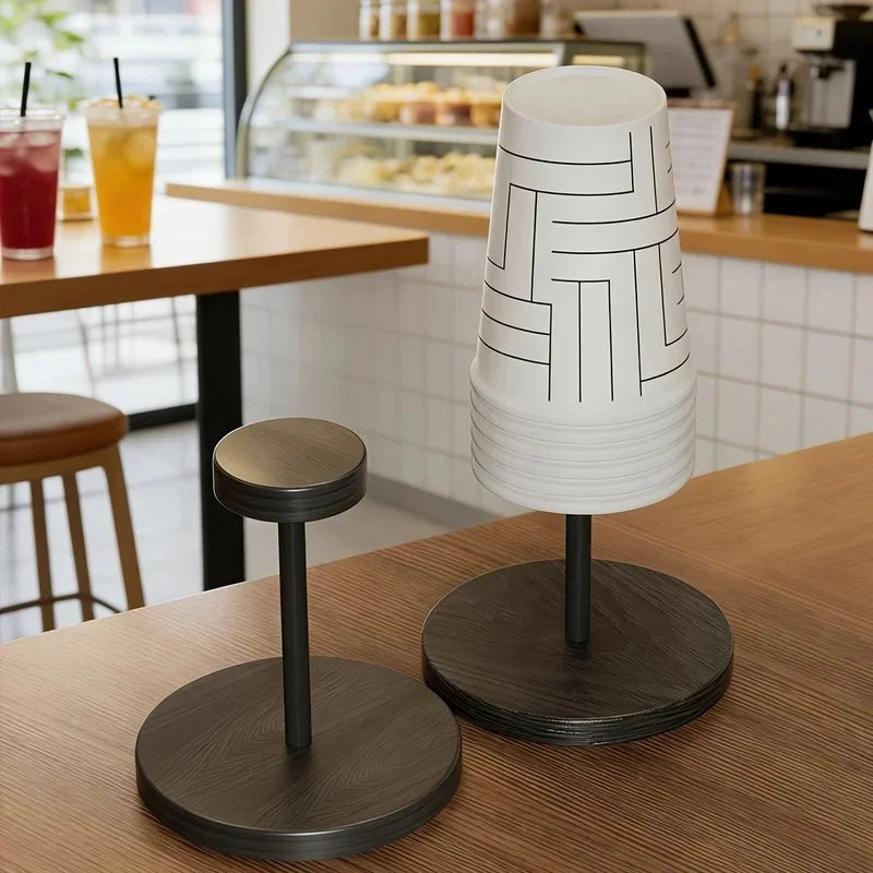 Walnut Wood Paper Cup Holder – Coffee Corner & Kitchen Organizer Cup Holder Organizer PLUSH