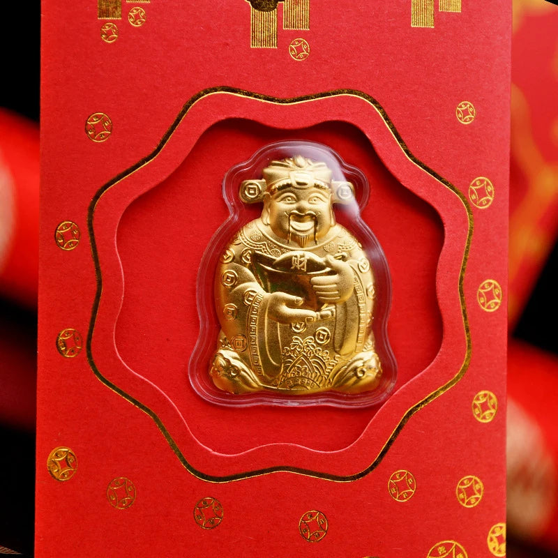 Gold Foil Red Envelope – God of Wealth Lucky New Year Gift Festive Red Envelope PLUSH