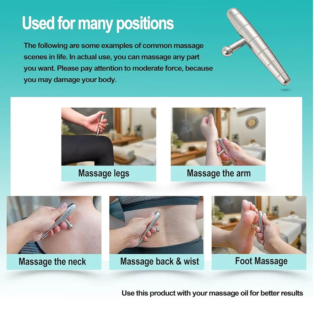 T-Bar Stainless Steel Deep Tissue Massage Tool | LSHOW Massage Tool PLUSH