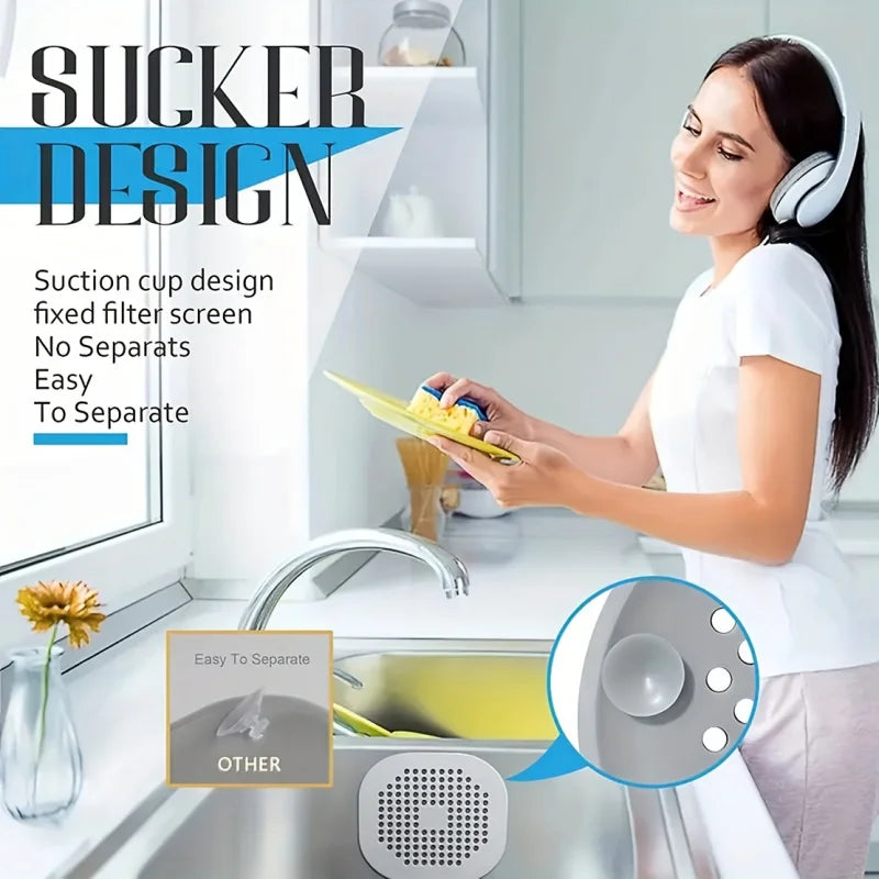 Silicone Hair Collector Drain Filter for Sink & Bathtub Drain Hair Filter PLUSH