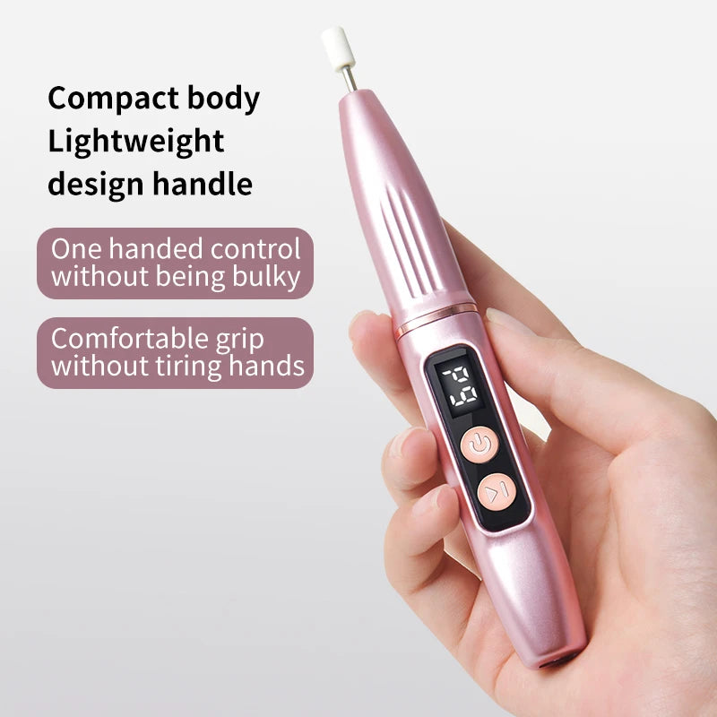 Rechargeable Electric Nail Grinder – Wireless Portable Nail File Electric Nail Grinder PLUSH