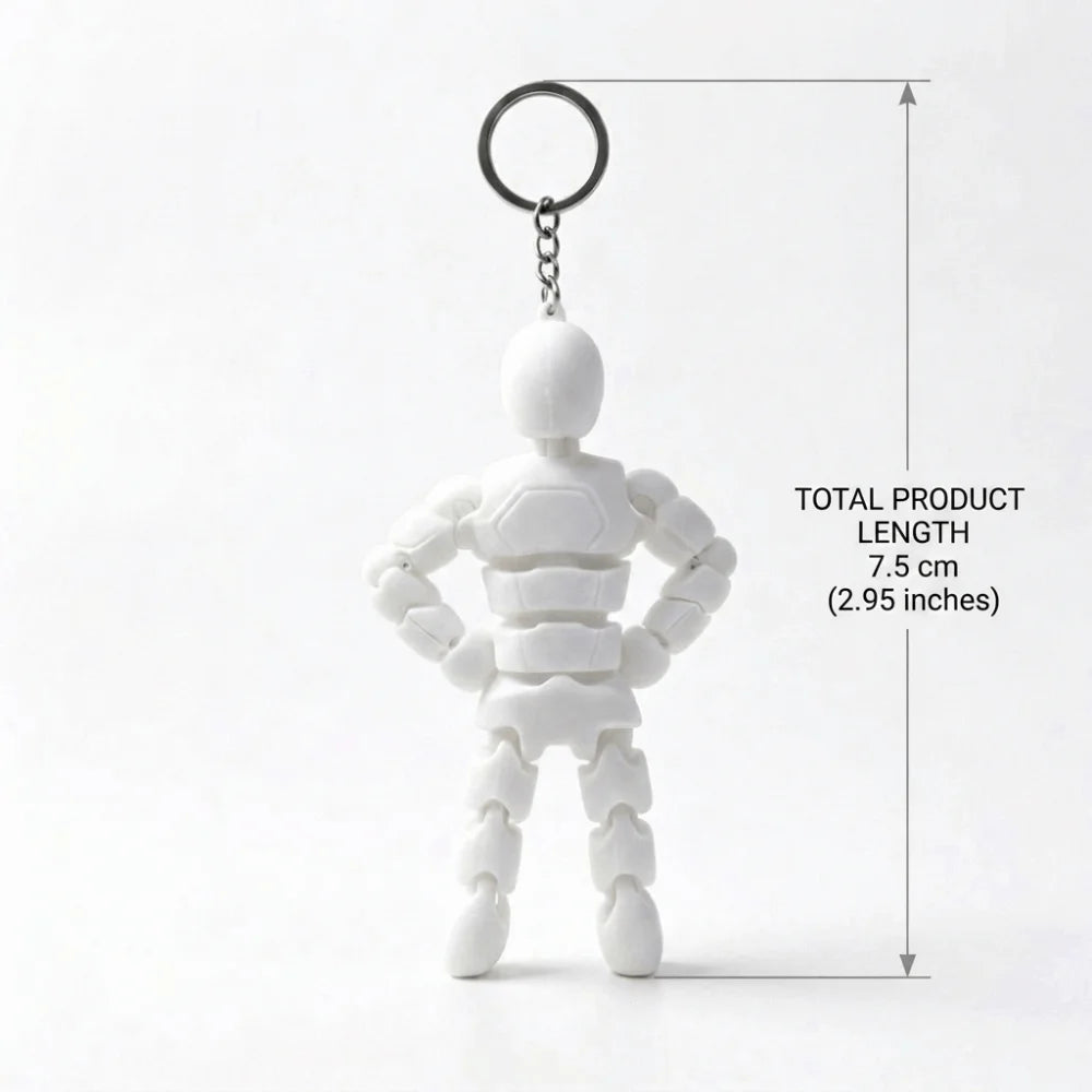 3D Printed Movable Joint Keychain – Flexible Fidget Pendant Fidget Keychain PLUSH