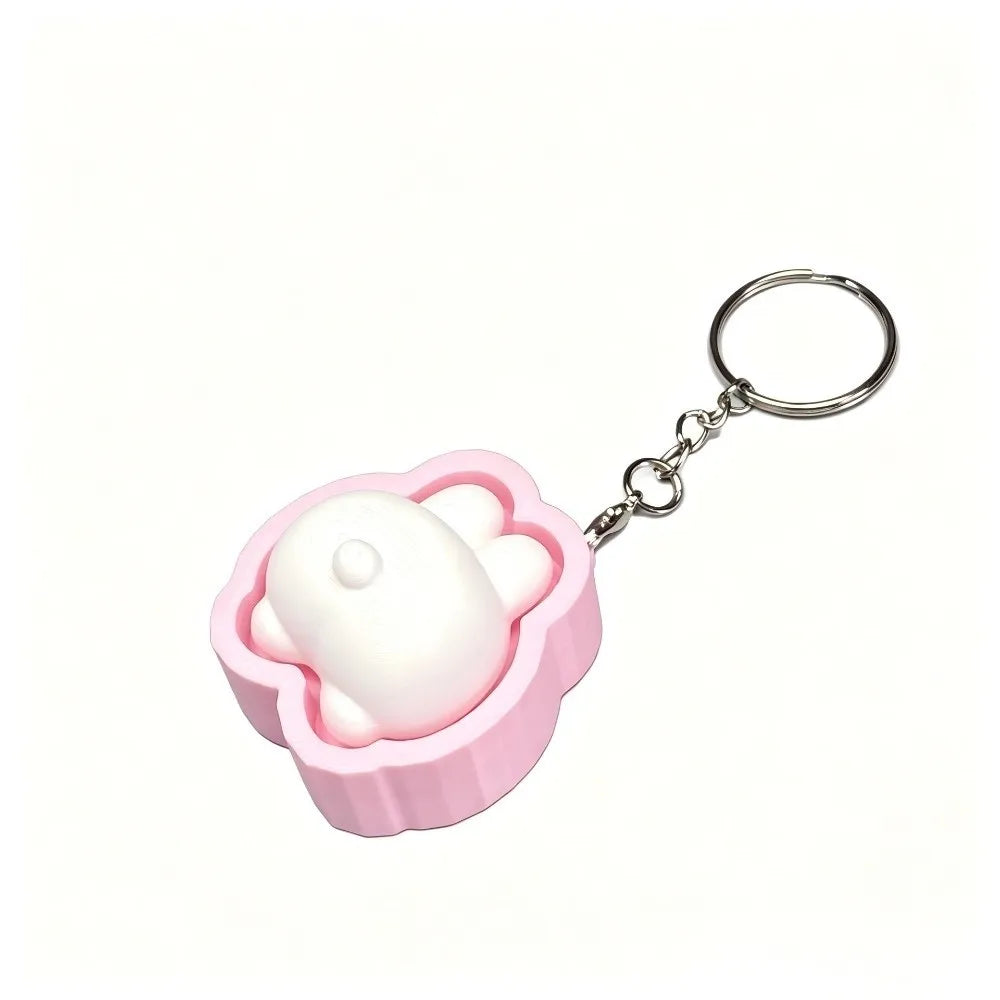 Cute Animal Fidget Clicker Keychain – Slow Rebound Squeeze Toy Fidget Keychain PLUSH Rabbit butt