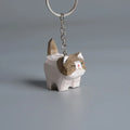 Handmade Wooden Cat Keychain – Kawaii Ragdoll & Siamese Pendant Wooden Cat Keychain PLUSH Style 8