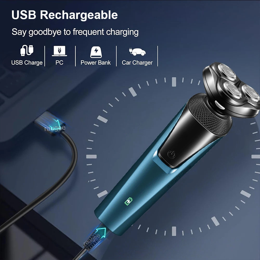 Raugee 3-in-1 Men's Electric Shaver & Beard Trimmer USB Electric Shaver PLUSH