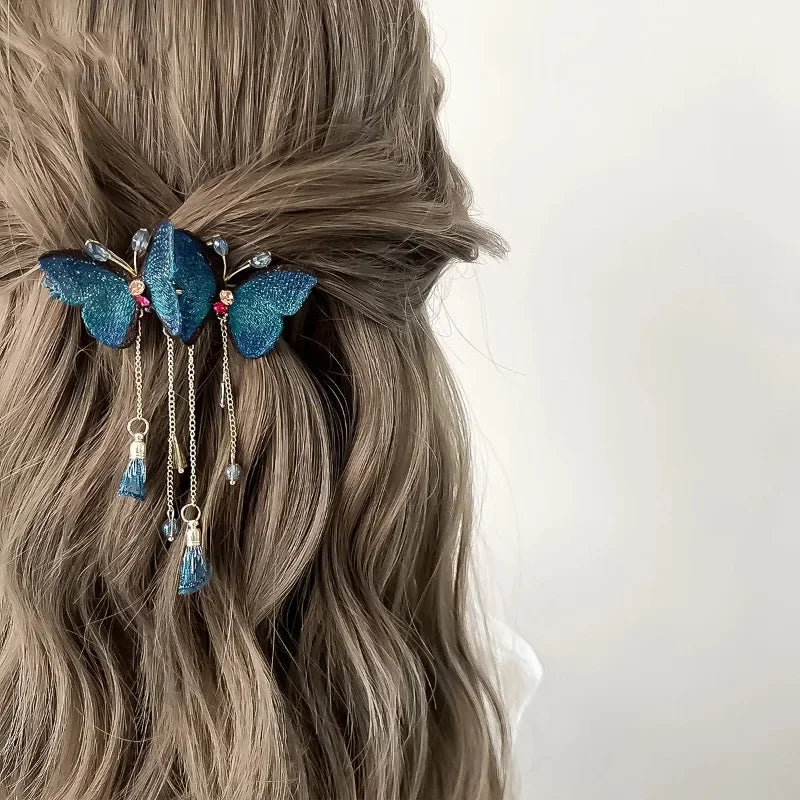 Vintage Fan Tassel Insert Comb Clip – Elegant Hair Pin Tassel Hair Clip PLUSH